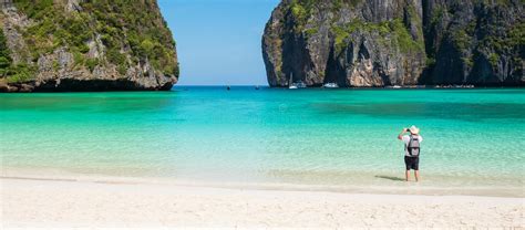 Beautiful Scenery Of Maya Bay Beach On Phi Phi Island Krabi Thailand