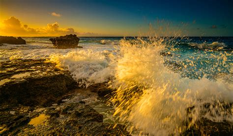Wallpaper Hawaii Usa Oahu Ocean Nature Waves Water Splash Sunrises