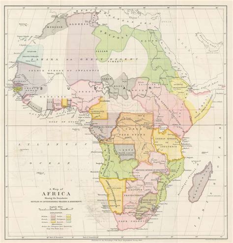 A Map Of Africa Showing The Boundaries Settled By International