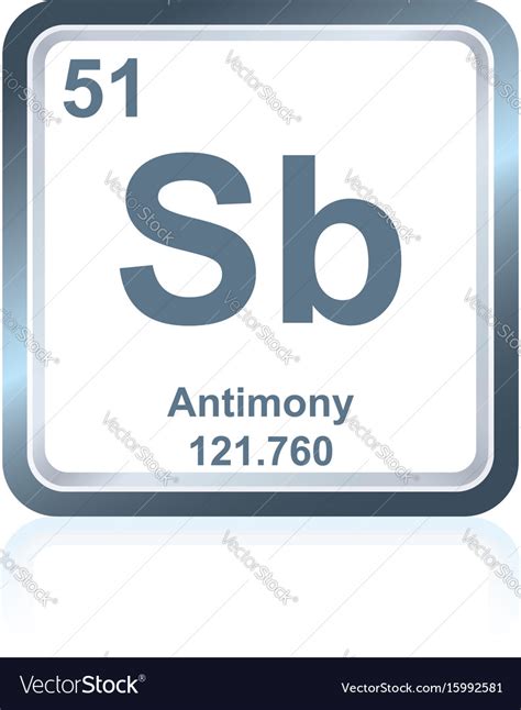 Chemical Element Antimony From The Periodic Table Vector Image