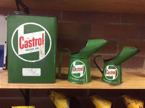 Castrol One Gallon Oil Can And Pourers Vintage Oil Cans Oils Gas Pumps