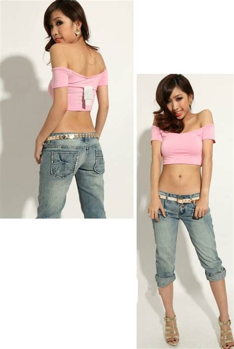 Sexy Womens Off Shoulder Skintight Midriff T Shirt Crop Tops Blouse Clubwear Ebay