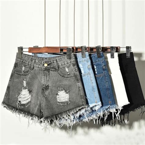 Fashion Sexy Women High Waist Jeans Causal Ripped Hole Denim Jeans