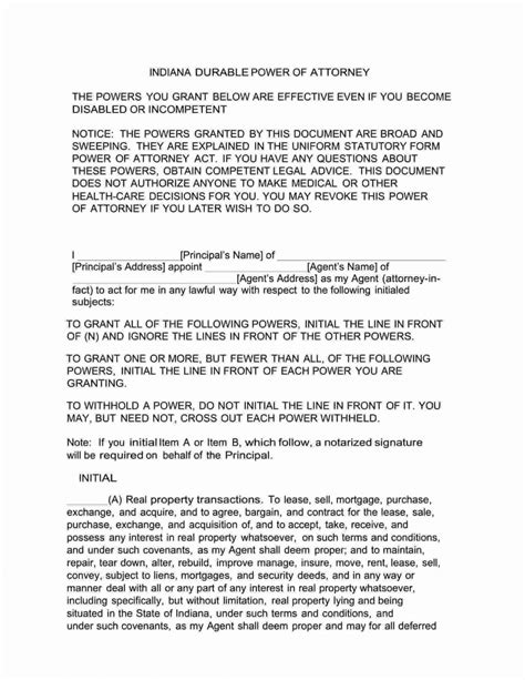 Free Fillable Indiana Power Of Attorney Form ⇒ Pdf Templates