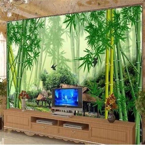 Beibehang 3d Stereoscopic Bamboo Europe Tv Backdrop Wallpaper Living
