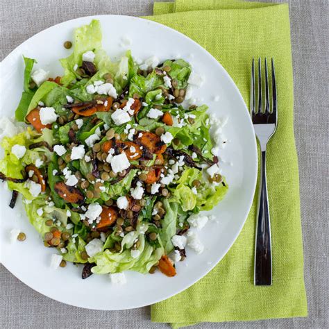 Mealime Roasted Carrot Lentil And Feta Salad With Butter Lettuce