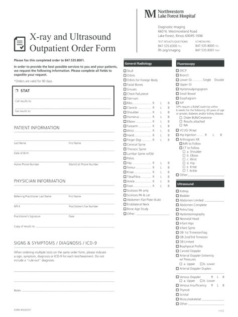 Printable X Ray Order Form Template Fill Out And Sign Printable Pdf Medical And Chest X Ray