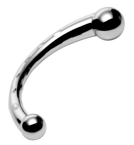 10 Curvy Steel Dildo G Spot P Spot Curve Double Anal Butt Plug Metal