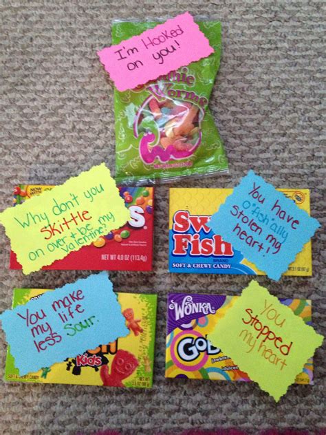 Buy or make your own valentine card and write in it a beautiful love quote or poem. Sweet valentine candy sayings. #valentines #swedishfish # ...