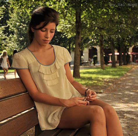 Girl On A Bench Photograph By Val Mont Fine Art America