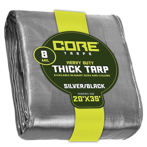 Core Tarps 20 Ft X 35 Ft Silver Waterproof Commercial Polyethylene 8 Mil Tarp In The Tarps