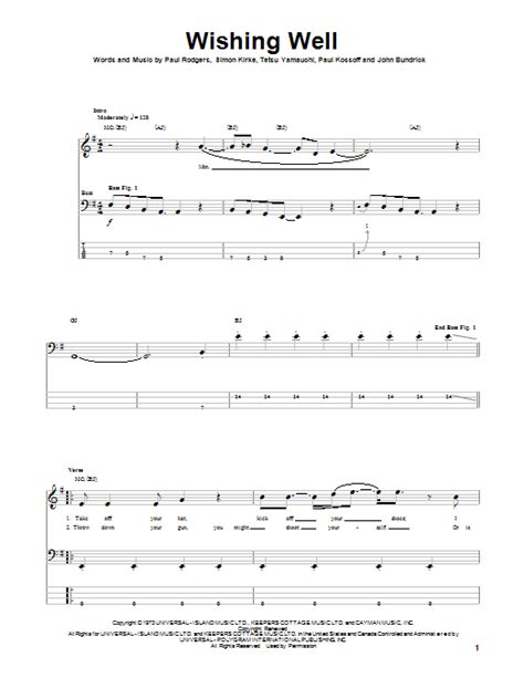 Wishing Well By Free Bass Tab Guitar Instructor