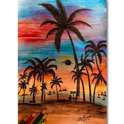 √ Draw Beach Sunset