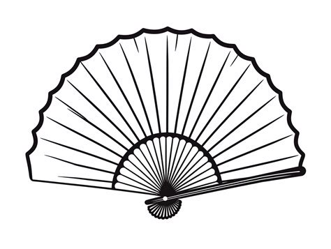 Easy Japanese Fan Coloring For Children Coloring Page
