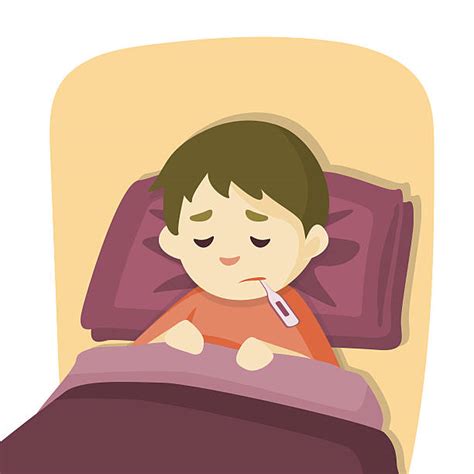 Cartoon Of A Sick Boy Bed Illustrations Royalty Free Vector Graphics