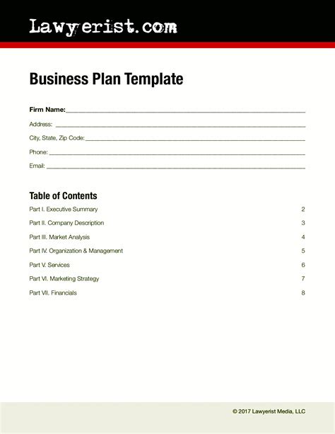 Business Plan Template Law Firm