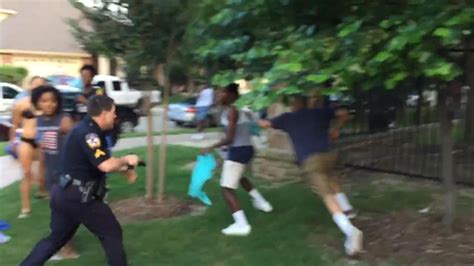 raw footage texas cop draws gun on pool party teens