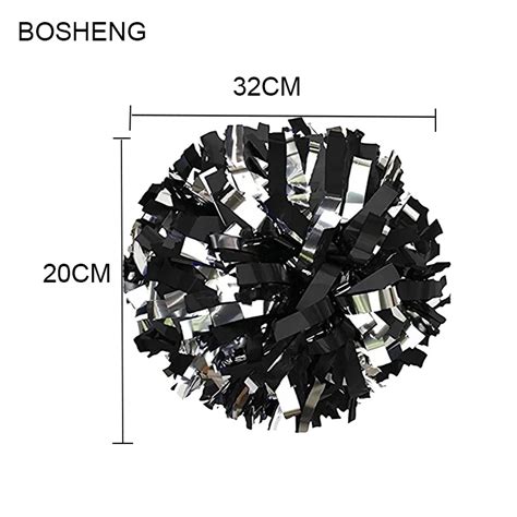 black and silver cheerleading game pompoms cheap practical cheerleading cheering pom poms apply