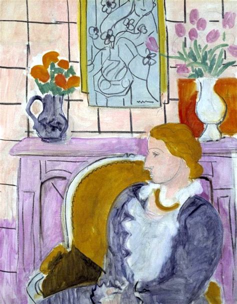 Bofransson Henri Matisse Profil Bleu Devant La Cheminée Woman In Blue