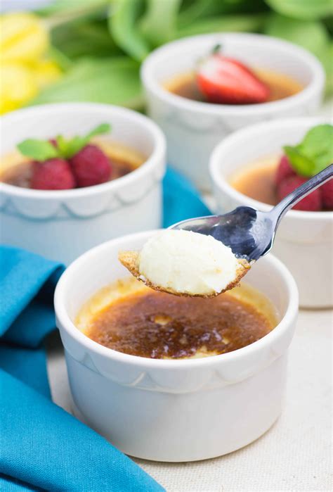 This classic creme brulee is a custard topped with a thin caramelized sugar layer, which is achieved by melting the granulated sugar. Classic Crème Brûlée | Veronika's Kitchen