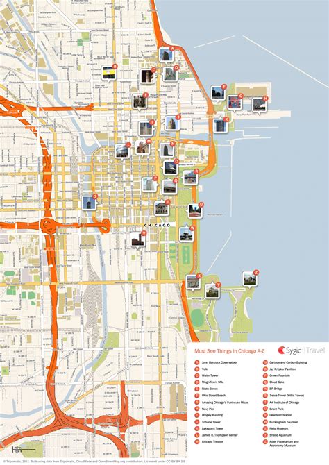 Chicago Printable Tourist Map Sygic Travel
