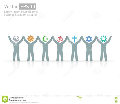 People Of Different Religions Religion Vector Symbols And