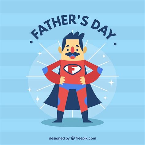 Free Vector Fathers Day Background With Super Dad