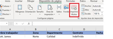 Repetir títulos al imprimir en Excel Tutorial Excel