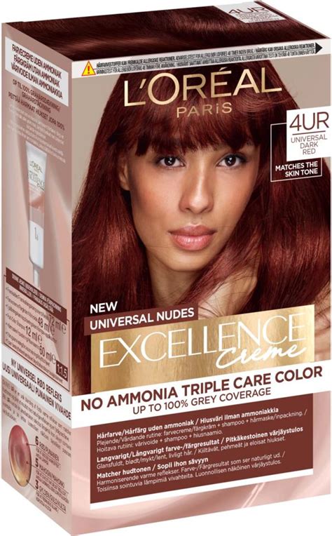 Loreal Paris Excellence Crème Universal Nudes Hair Color 4ur Universal Dark Red