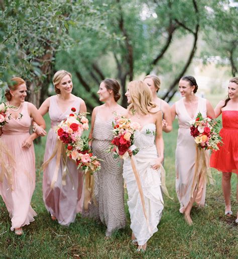 Multi Color Bridesmaid Dresses Wedding Bridesmaids Pink Wedding
