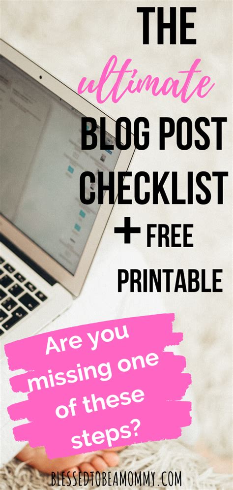 THE ULTIMATE BLOG POST CHECKLIST FREE PRINTABLE Blog Post Checklist Blog Post Planning Blog