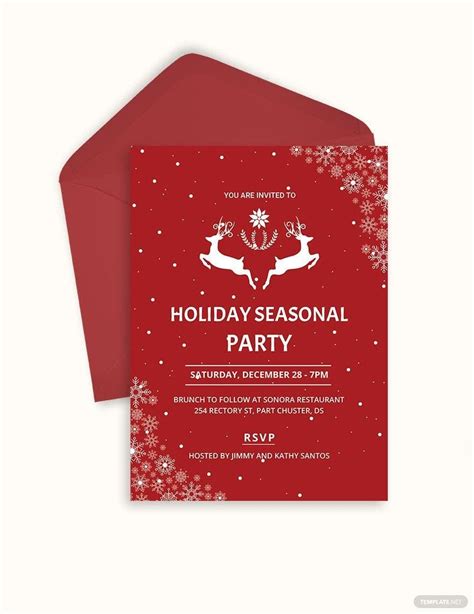 Festive Holiday Party Invitation Template In Word Publisher Psd