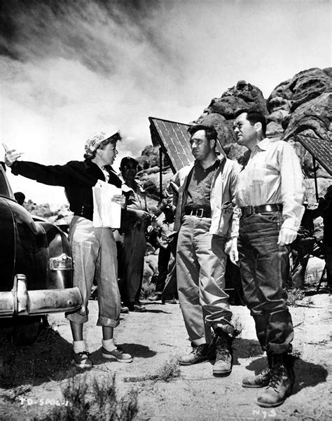 Director Ida Lupino In Action On The Set Of The Hitch Hiker With Edmond Obrien And Frank