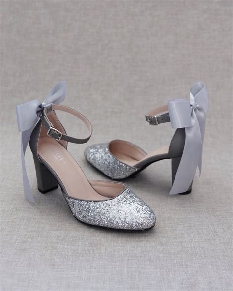 Sparkly Block Heel With Added Back Bow Highlight Your Look For Any