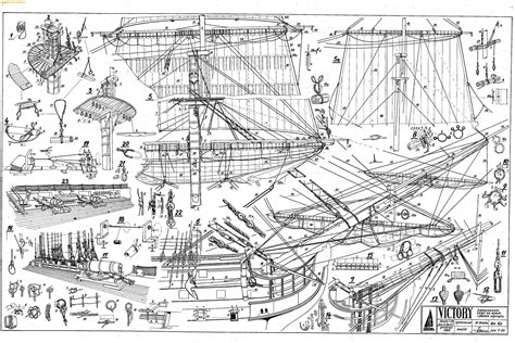 Hms Victory Model Ship Rigging Diagrams