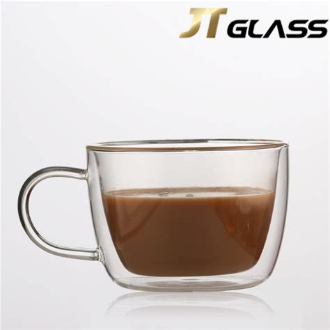 Wholesale Double Wall Thermo Insulated Cups With Handle Latte Cappuccino Espresso Glassware In