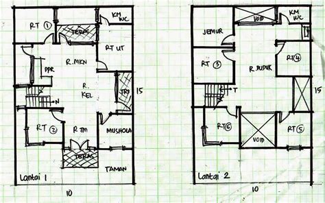 Denah rumah minimalis ukuran 5x12 meter 2 kamar tidur 2 lantai via . 10+ Contoh Denah Rumah Minimalis 2 Lantai Ukuran 10X15 ...
