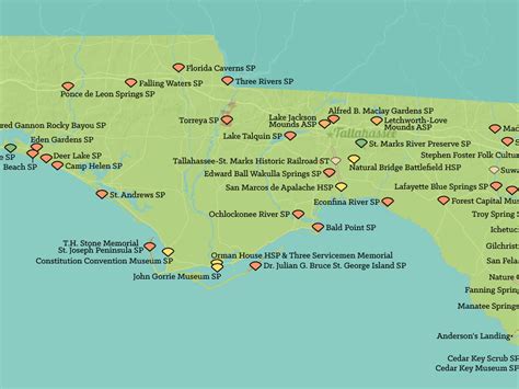 Florida State Parks Map 18x24 Poster Best Maps Ever
