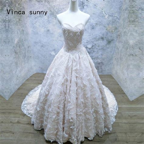 Vinca Sunny Feathers Lace Wedding Dress New Style 2018 Champagne Hot