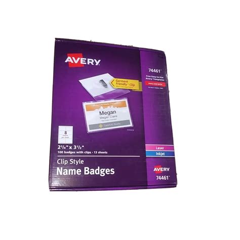 Avery Clip Style Name Badges Laserinkjet 74461 77711744615 Ebay