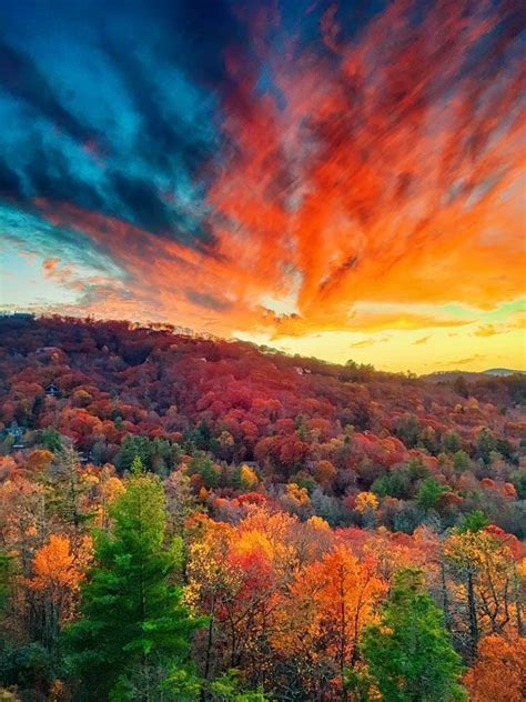 Fall Sunset In Highlands North Carolina Nature Scenery