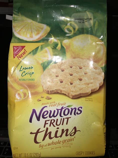 Nabisco Newtons Fruit Thins Lemon Crisp Crispy Cookies