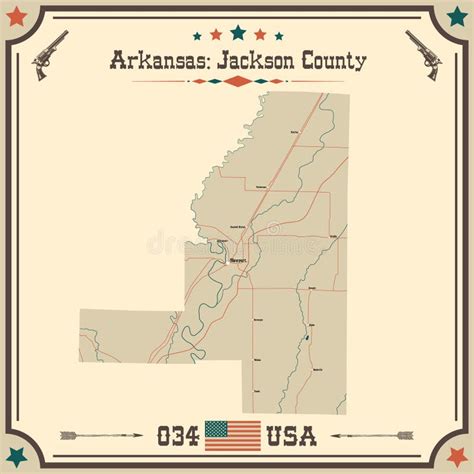 Arkansas Jackson County Map Stock Illustrations 22 Arkansas Jackson