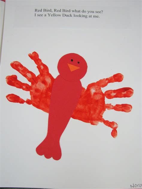Add these to your math and language centers to work on counting and letter learning. Preschool Ideas For 2 Year Olds: Brown Bear Hand Print Book