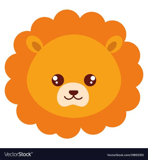 Cute And Tender Lion Head Character Royalty Free Vector