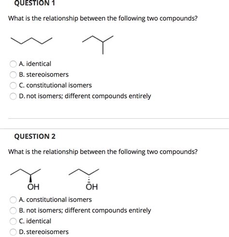 what is the relationship between the following compounds