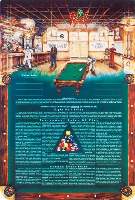 Rack, with the front ball on the foot spot and the 8 ball in the center. The Rules of 8-Ball Poster - Castalia Communications