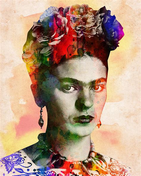 Colorful Frida Kahlo Digital Art By Mihaela Pater Fine Art America