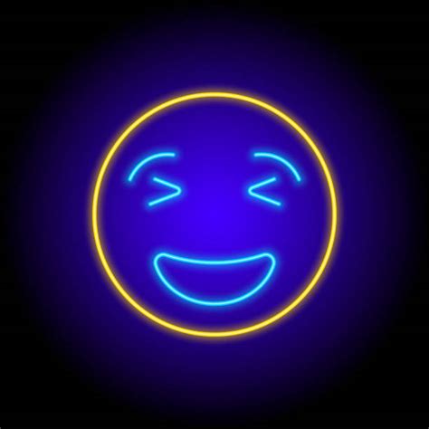 Set Of Neon Emoji Illustrations Royalty Free Vector Graphics And Clip