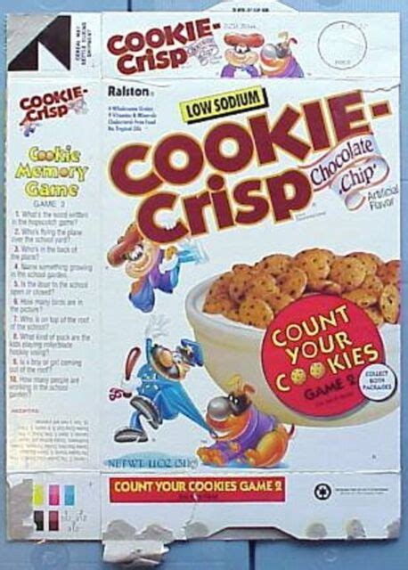 1991 ralston cookie crisp cereal box ab439 ebay